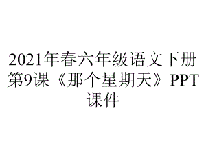 2021年春六年级语文下册第9课《那个星期天》课件.ppt