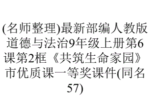 (名师整理)最新部编人教版道德与法治9年级上册第6课第2框《共筑生命家园》市优质课一等奖课件(同名57).ppt