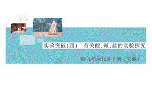 初三人教版九年级化学下册安徽习题讲评课件同步练习4第十一单元盐化肥4实验突破（四）有关酸、碱、盐的实验探究.pptx