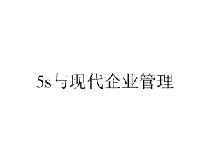 5s与现代企业管理.ppt