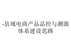 -县域电商产品品控与溯源体系建设思路.ppt