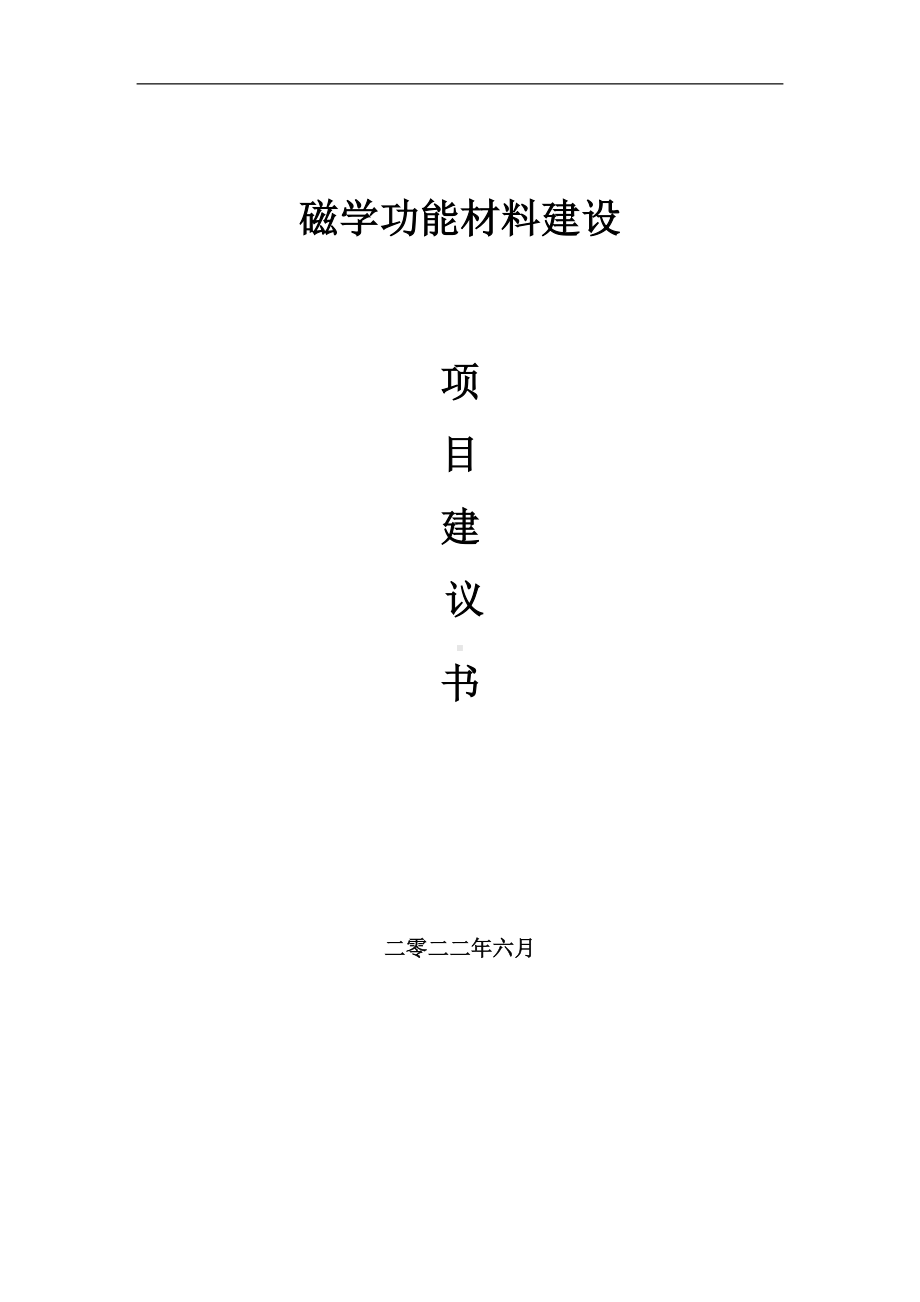 磁学功能材料项目建议书（写作模板）.doc_第1页