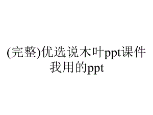 (完整)优选说木叶ppt课件我用的ppt.ppt