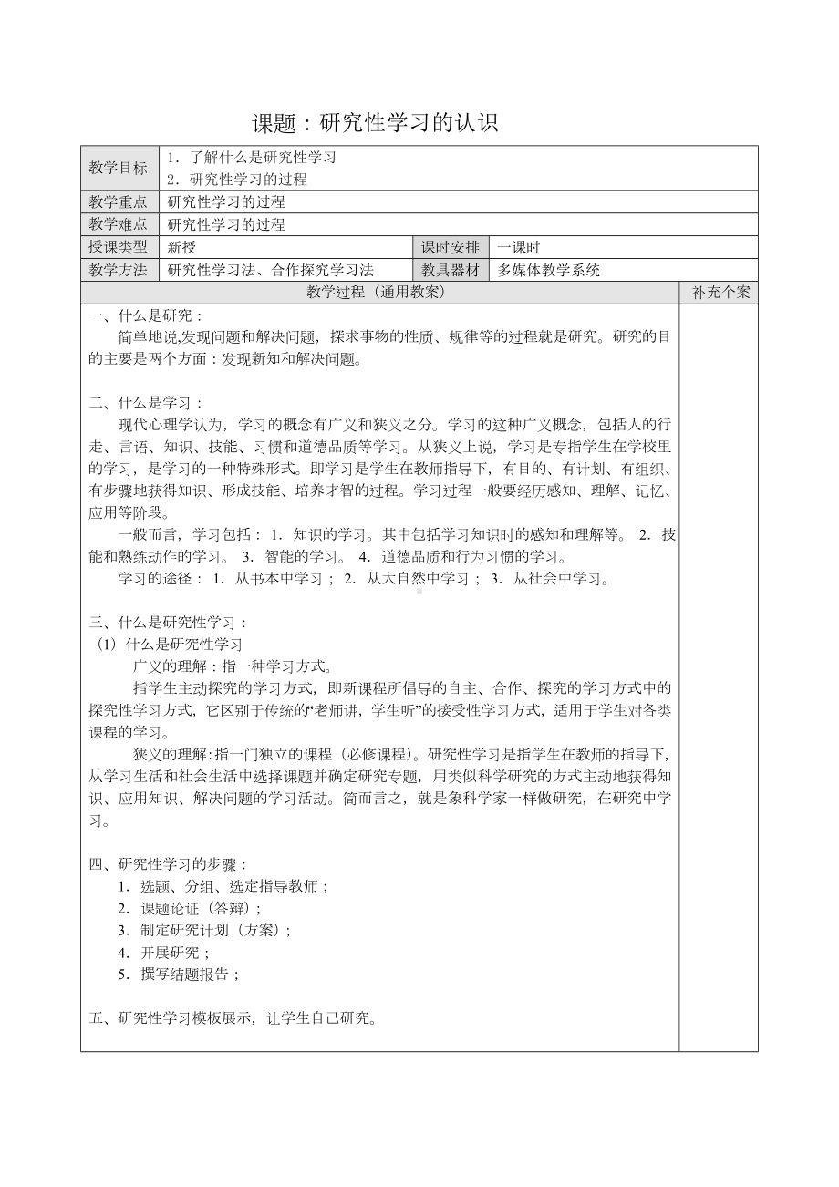 课题研究性学习的认识参考模板范本.doc_第2页