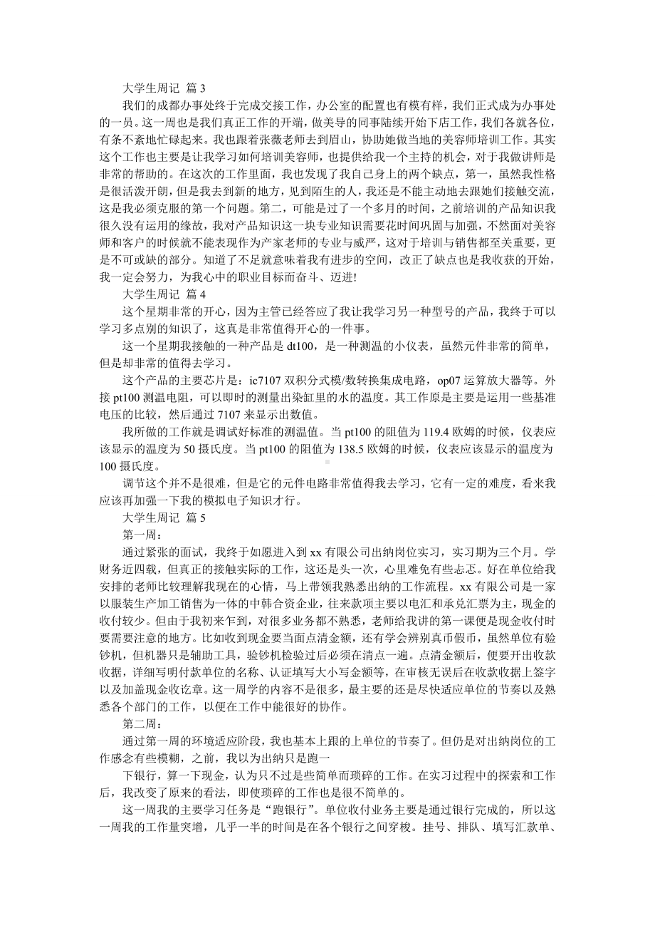 精选大学生周记模板集合九篇.doc_第3页