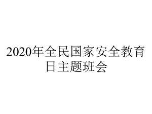 2020年全民国家安全教育日主题班会.ppt