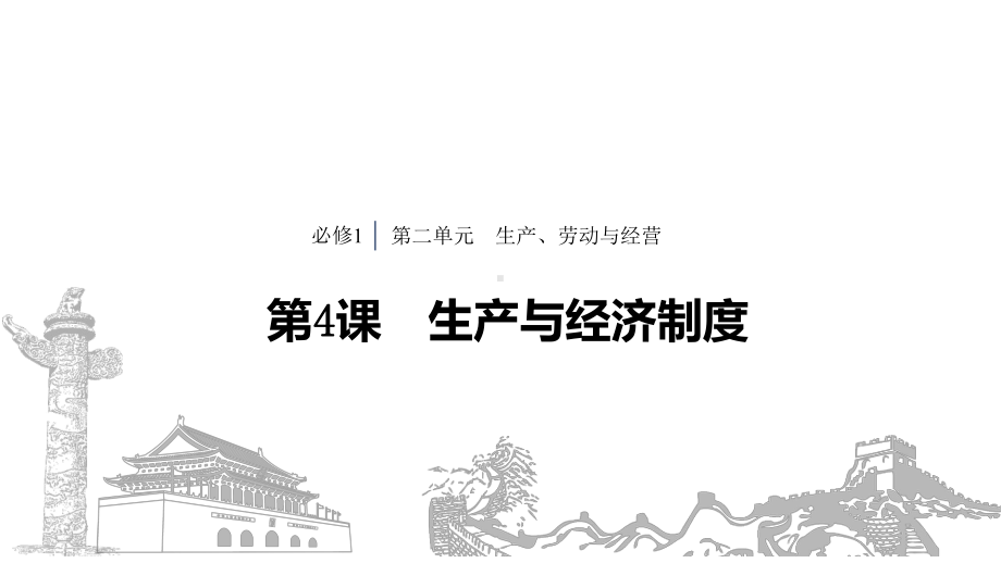 新导学2020届高考政治人教通用大一轮复习课件第二单元第4课生产与经济制度课件(85张).pptx_第1页