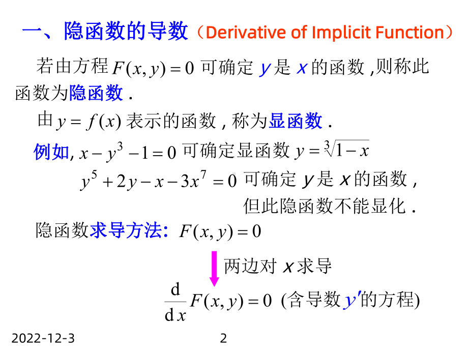 隐函数及由参数方程所确定的函数的导数课件.ppt_第2页