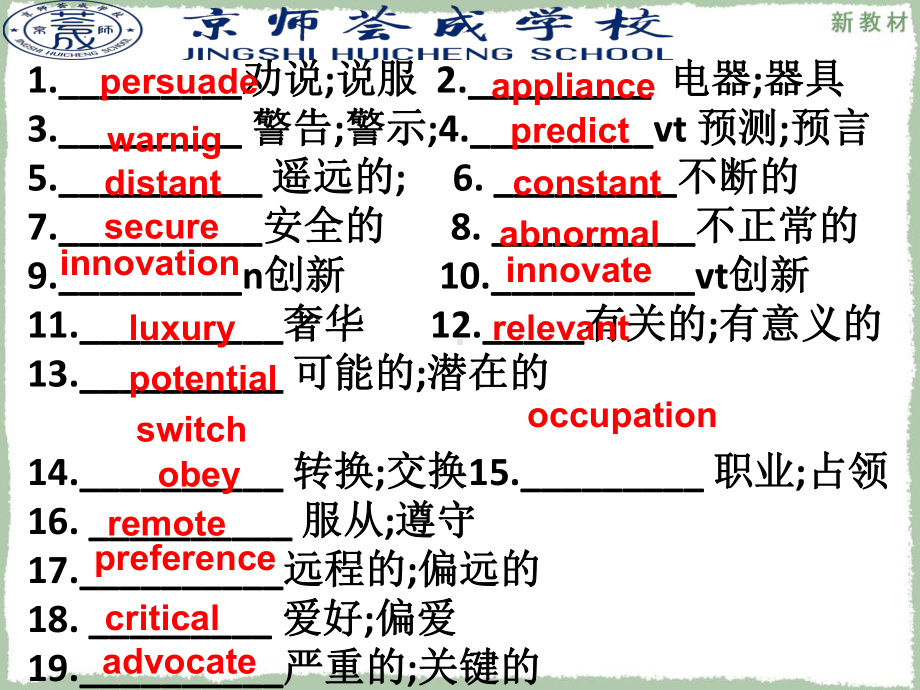 Unit2 Looking into the future 单元复习与提升(ppt课件)-2022新人教版（2019）《高中英语》选择性必修第一册.pptx_第2页