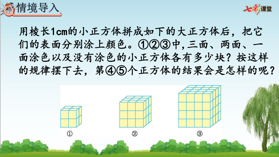 五年级下册数学36探索表面涂色的正方体的有关规律课件.pptx_第2页