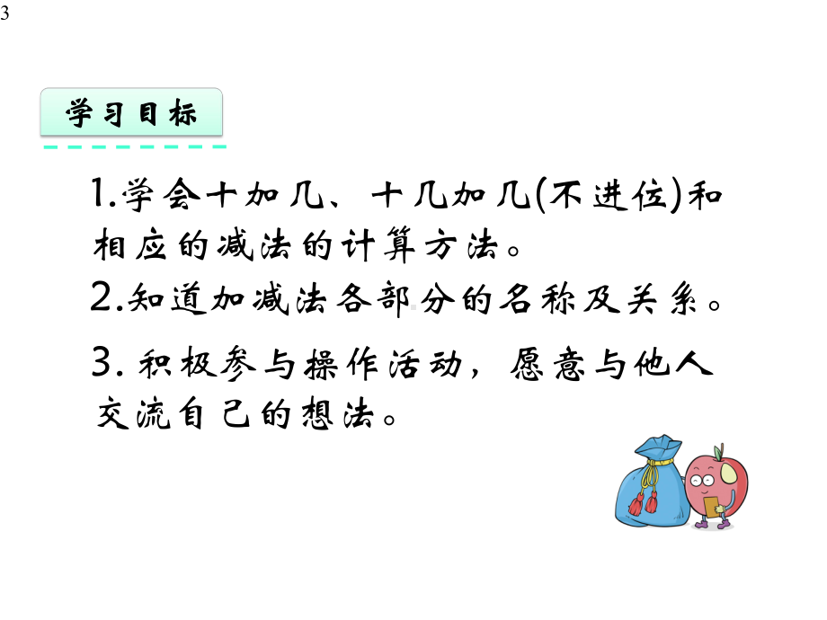 人教版一年级数学上册课件：62十加几、十几加几(不进位)和相应的减法-2.pptx_第3页