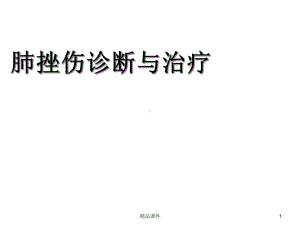 新版肺挫伤的诊断与治疗课件.ppt