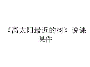 《离太阳最近的树》说课课件.ppt