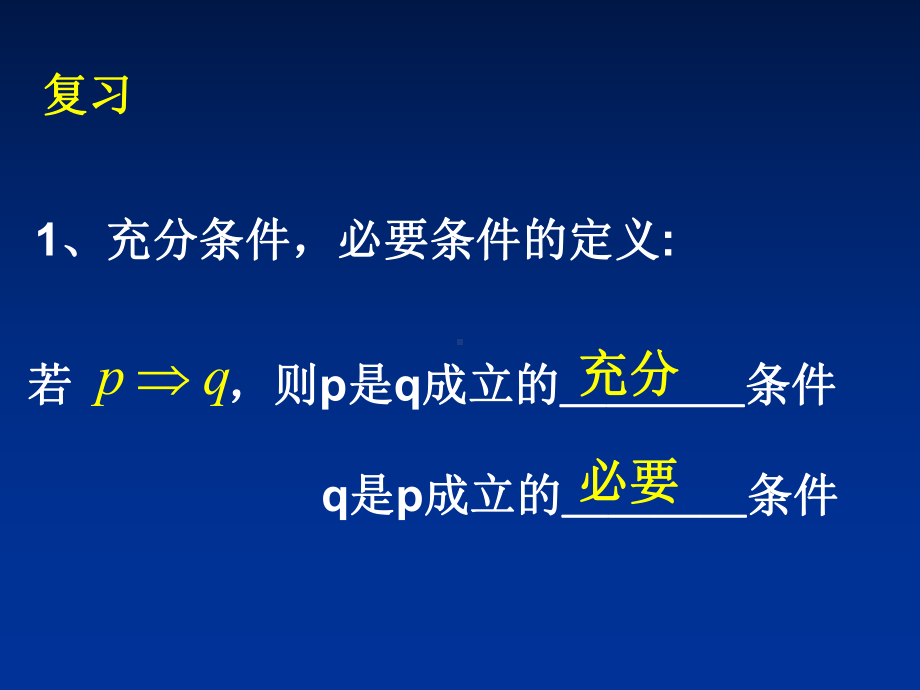 高中数学人教版A选修21教学课件：122《充要条件》课件(新人教A版选修21).ppt_第2页