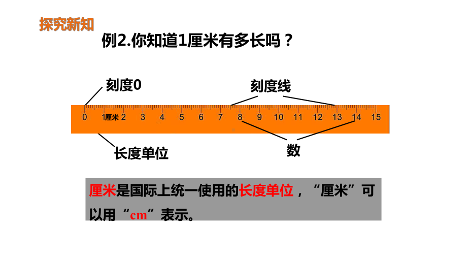 部编版人教版二年级数学上册《认识厘米和用厘米量》课件.pptx_第3页