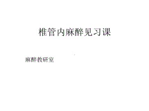 椎管内麻醉见习课课件.ppt