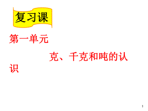 青岛版三年级数学上册第一单元克、千克、吨的认识复习课件.ppt