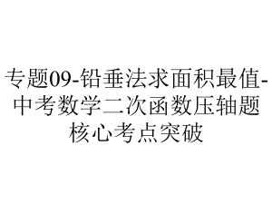 专题09-铅垂法求面积最值-中考数学二次函数压轴题核心考点突破.pptx