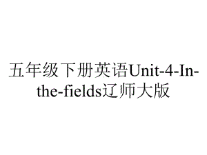 五年级下册英语Unit4Inthefields辽师大版.pptx-(课件无音视频)