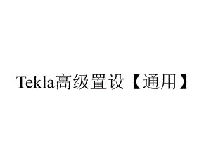 Tekla高级置设（通用）.ppt