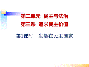 部编人教版九年级道德与法治上册生活在民主国家课件.ppt