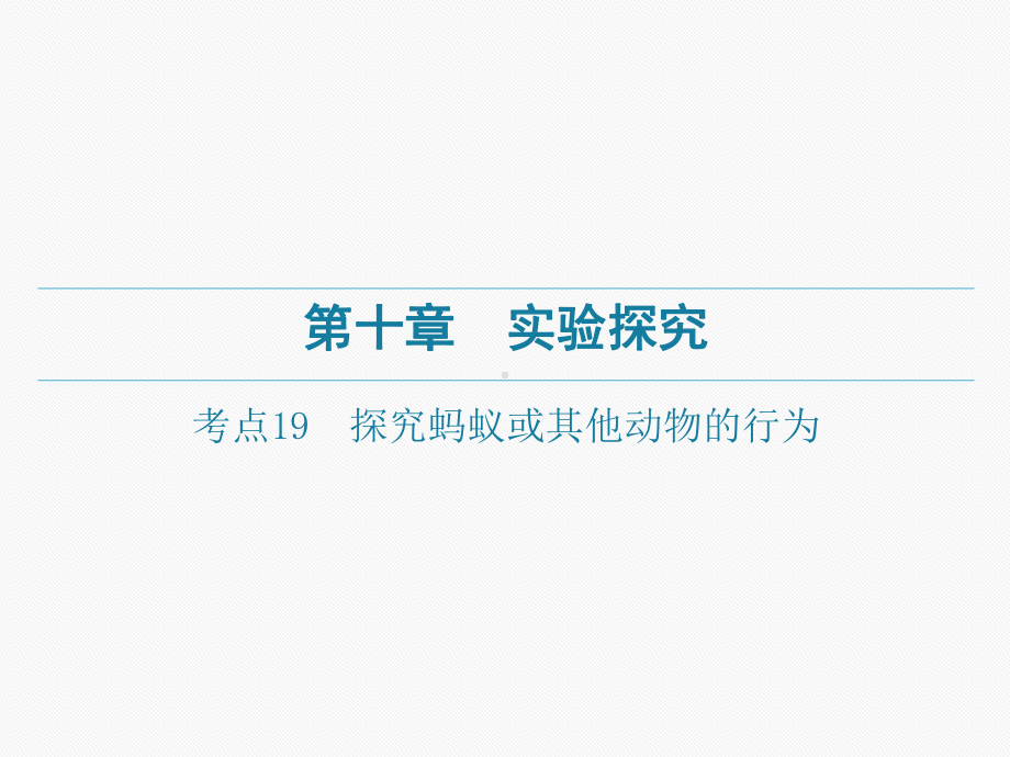 广东中考生物一轮复习课件：第十章考点19探究蚂蚁或其他动物的行为.pptx_第1页