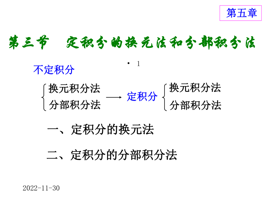 高等数学方明亮53定积分的换元法和分部积分法课件.ppt_第1页