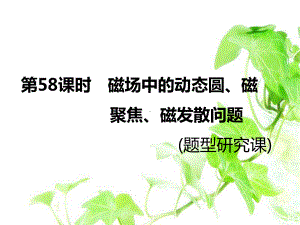 高2020届高中物理一轮复习课件第58课时磁场中的动态圆、磁聚焦、磁发散问题(题型研究课).ppt