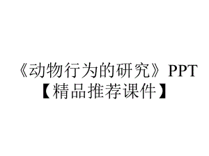 《动物行为的研究》PPT（精品推荐课件）.pptx