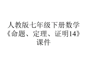 人教版七年级下册数学《命题、定理、证明14》课件.ppt