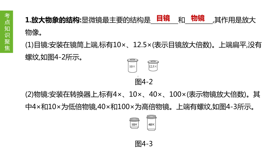 中考生物一轮复习课件：专题04显微镜的构造与使用.pptx_第3页