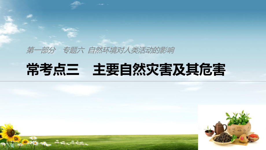 精选高考地理二轮复习考前三个月专题六自然环境对人类活动的影响常考点三主要自然灾害及其危害课件.ppt_第1页