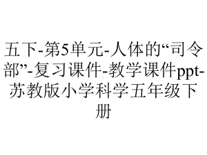 五下第5单元人体的“司令部”复习课件教学课件苏教版小学科学五年级下册-2.pptx