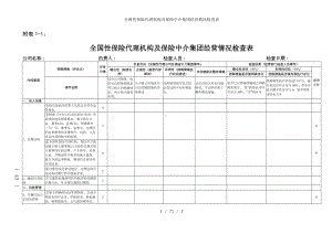 全国性保险代理机构及保险中介集团经营情况检查表参考模板范本.doc