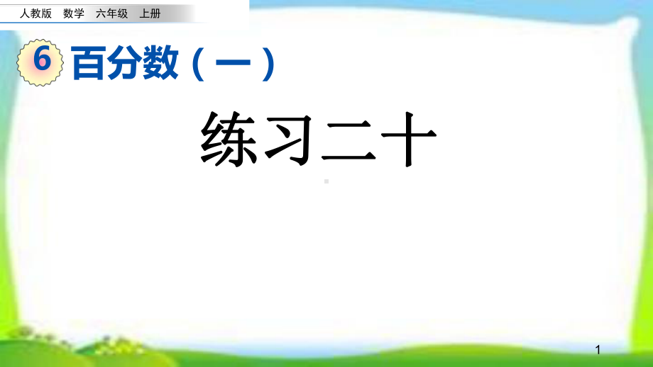 人教版六年级数学上册《百分数练习》(练习二十)课件.pptx_第1页