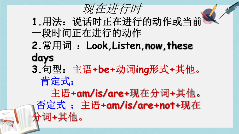 人教版六年级英语下册《现在进行时态讲与练-1》课件(同名2373).ppt_第2页