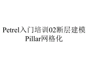 Petrel入门培训02断层建模Pillar网格化.ppt