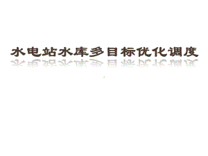 水电站水库优化调度多目标决策教材课件.pptx