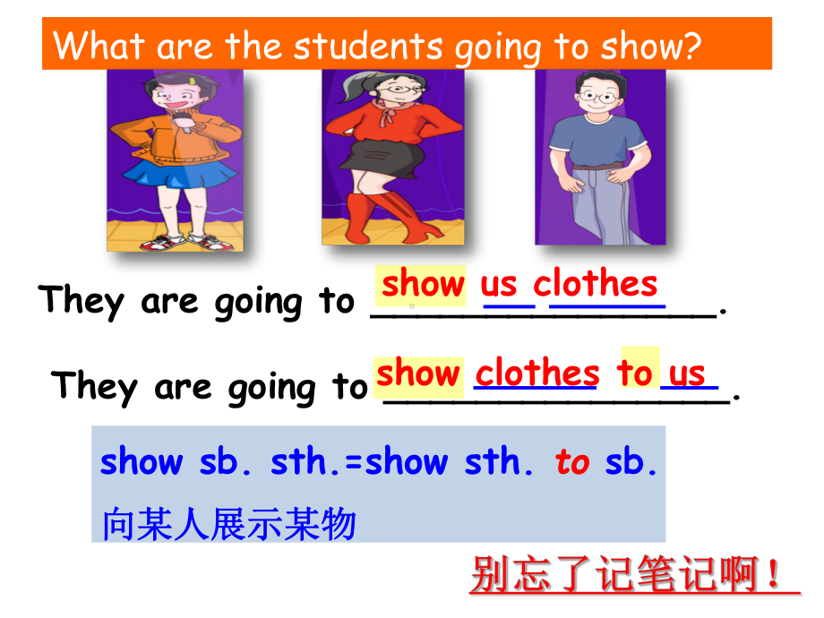 牛津译林版七年级英语上册《nit8FashionReading2：Thefashionshow》课课件-0.ppt--（课件中不含音视频）_第3页