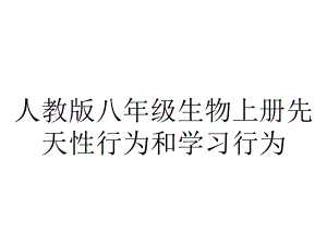 人教版八年级生物上册先天性行为和学习行为.ppt