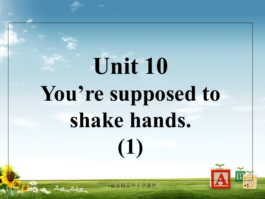 九年级英语全册口译精练Unit10You’resupposedtoshakehands课件新版人教新目标版(同名842).ppt-(课件无音视频)_第1页