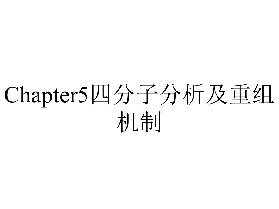 Chapter5四分子分析及重组机制.ppt_第1页