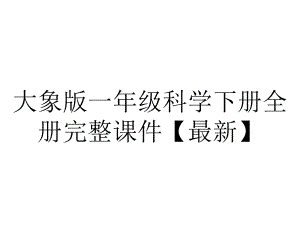 大象版一年级科学下册全册完整课件（最新）.ppt