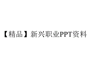 （精品）新兴职业PPT资料.pptx