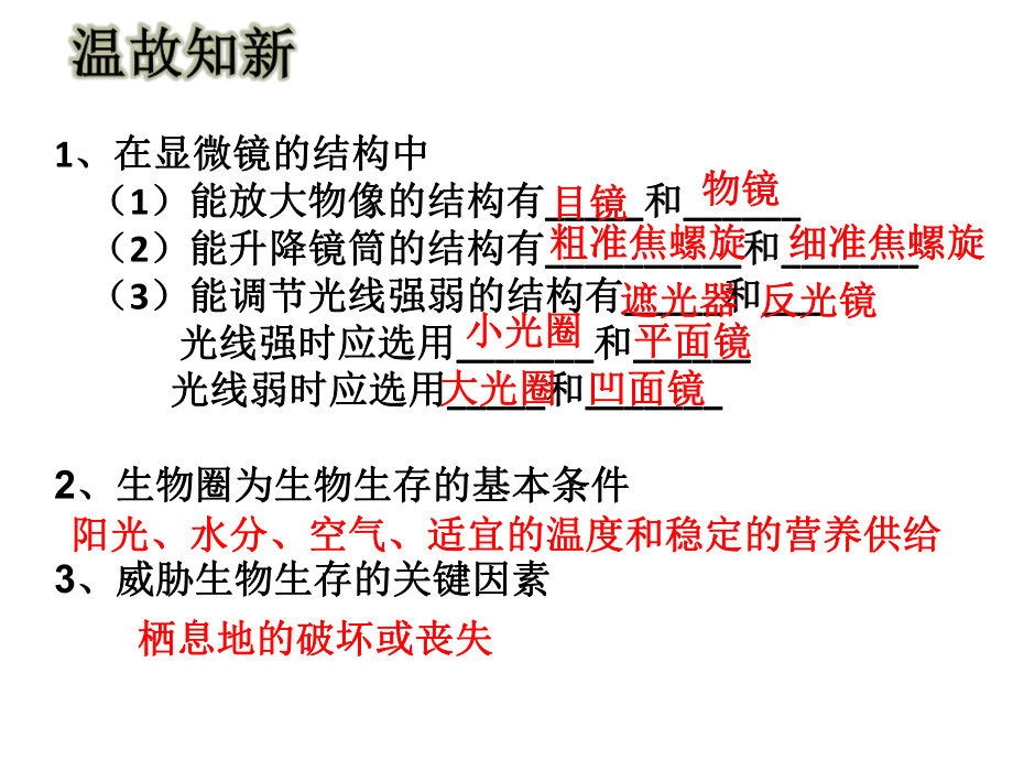 七年级上册第二章观察生物结构复习课件(22张).ppt_第1页