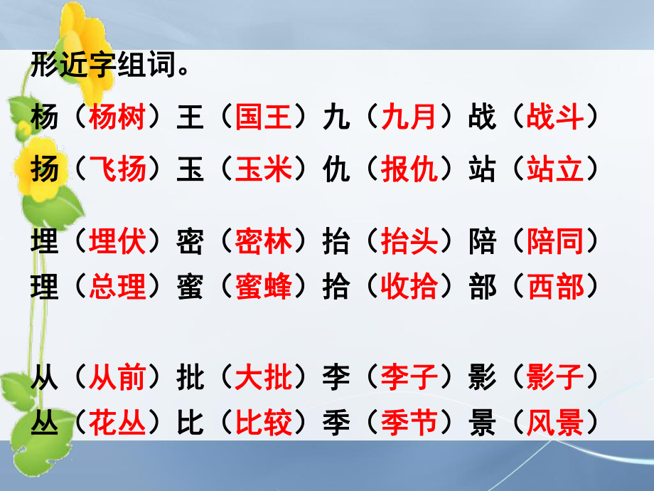 人教版小学二年级语文下册第四册7二年级下语文第七单元复习课件.ppt_第3页