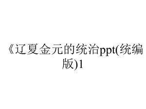 《辽夏金元的统治ppt(统编版)1.pptx