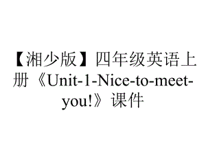 （湘少版）四年级英语上册《Unit-1-Nice-to-meet-you!》课件.ppt-(课件无音视频)