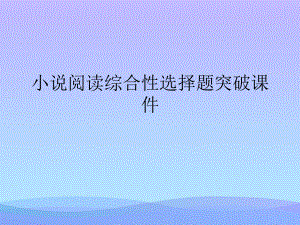 小说阅读综合性选择题突破课件.ppt