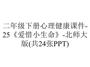 二年级下册心理健康课件25《爱惜小生命》北师大版(共24张)-2.pptx